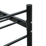 284688 Bed Frame without Mattress Black Metal 180x200 cm Super King