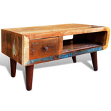 Coffee Table with Curved Edge 1 Drawer Reclaimed Wood 241008