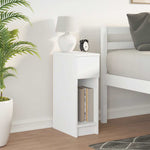 ZNTS Bedside Cabinet with Drawer White 20x36x60 cm 858695