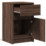 ZNTS Bedside Cabinets with LED Lights 2 pcs Brown Oak Engineered Wood 852011