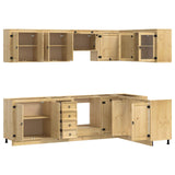 Cabinet with Drawer SKI 10 pcs Honey Brown Solid Pine Wood 3392647