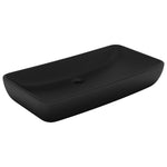 ZNTS Luxury Basin Rectangular Matt Black 71x38 cm Ceramic 146964