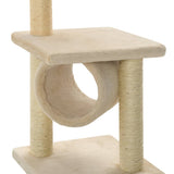 Cat Tree with Sisal Scratching Posts 65 cm Beige 170548