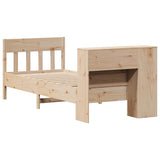Bookcase Bed without Mattress 75x190 cm Small Single Solid Wood Pine 3323206