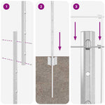 Fence with Posts Silver 1 x 25 m Steel 3337120