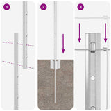 Fence with Posts Silver 1 x 25 m Steel 3337120