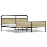 Metal Bed Frame without Mattress Sonoma Oak 183x213 cm 3318696