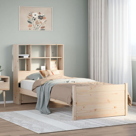 Bookcase Bed without Mattress 90x200cm Solid Wood Pine 3322465
