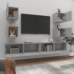 ZNTS 6 Piece TV Cabinet Set Grey Sonoma Engineered Wood 3114268