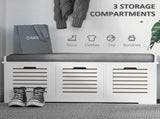 Shoe Storage Bench with 3 Drawers & Removable Grey Seat Cushion Hallway Organisation furniture T3398P329510