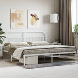 Bed Frame White Steel 200x200 cm Bed Frame Rectangular 353691