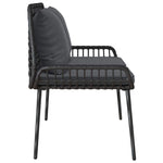 Garden Bench Black and Anthracite Poly rattan and steel 42010357