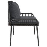 Garden Bench Black and Anthracite Poly rattan and steel 42010357