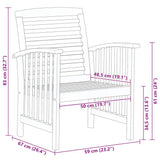 Garden Chair Set of 2 Natural wood Solid acacia wood Standard 310256