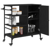 Kitchen Trolley Black Oak 87.5 x 39 x 84.5 cm Engineered Wood 871665