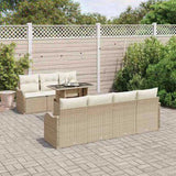 Garden Sofa Set with Cushion Manual 8 pcs Beige Poly rattan 3357144
