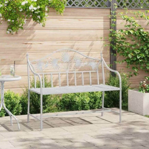 Garden Bench White 104 x 54 x 93cm Steel 42008114