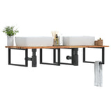 Basin Shelf Wall Mounted Steel and Solid Wood Acacia 3302929