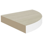 Wall Corner Shelves 4 pcs Oak and White 35x35x3.8 cm MDF 326641