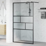 Walk-in Shower Wall Black 115 x 195 x 0.5 cm 42025250