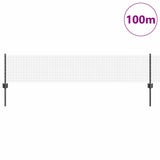 Fence with Post Grey 0.4 x 100 m Steel and PVC 3336647