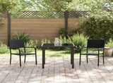 Garden Dining Set with Cushion 3 pcs Black Poly Rattan 3379905