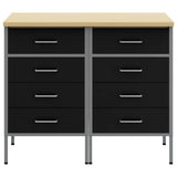 Work Cabinet with Drawer 2 pcs Black and Grey 100 x 55 x 85 cm 3321362