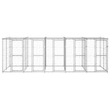 Outdoor Dog Kennel Galvanised Steel with Roof 12.1 m 3082274