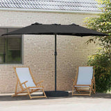 Garden Parasol Black 385 x 209 x 244 cm Polyester 42003289