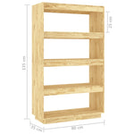 Book Cabinet/Room Divider 80x35x135 cm Solid Pinewood 810889