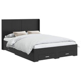 Bed Frame with Storage and Headboard Black 135 x 190 cm 3414118