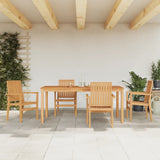 5 Piece Garden Dining Set Solid Wood Teak 3157919