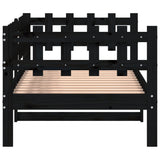 Day Bed without Mattress Black 90x190 cm Single Solid Wood Pine 840384