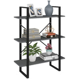 3-Tier Book Cabinet Grey 80x30x105 cm Solid Pine Wood 806534