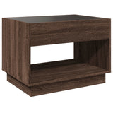 Coffee Table with Infinity LED Brown Oak 70x50x50 cm 847664