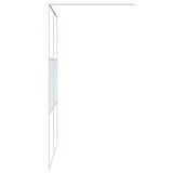 Walk-in Shower Wall White 140x195 cm Clear ESG Glass 152154