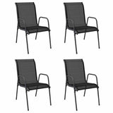 Garden Chair Set of 4 Black and Anthracite Steel Standard 316818
