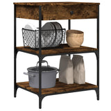 Kitchen Trolley Smoked Oak 60x48x89.5 cm Engineered Wood 842373