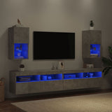 TV Cabinets with LED Lights 2 pcs Concrete Grey 30.5x30x60 cm 836994