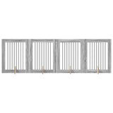 Foldable Dog Gate with Stands 4 pcs Grey Sonoma 321 cm 892046