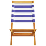 Garden Chairs 2 pcs Blue and white Solid Wood Acacia and Fabric 367695
