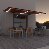 3069165 Manual Retractable Awning with LED 600x300 cm Orange and Brown