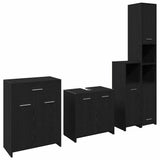 Bathroom Furniture Set 4 pcs Black Oak Engineered Wood 3332592