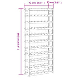 Wine Rack for 77 Bottles Black Solid Wood Pine 373405