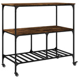 Kitchen Trolley Smoked Oak 100x50x95 cm Engineered Wood 842308