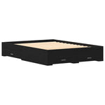 Bed Frame with Drawers Black oak 140 x 190 cm Engineered wood 3333974