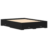 Bed Frame with Drawers Black oak 140 x 190 cm Engineered wood 3333974