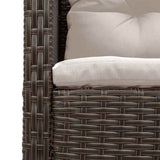 Garden Sofa Set 6 pcs Brown and cream Poly Rattan 4104701