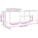 Record Cabinet with Shelf with Door Black Oak 121 x 38 x 48 cm 881791
