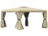 3 x 3 Patio Gazebo Canopy Garden Pavilion Tent Shelter with 2 Tier Water Repellent Roof, Mosquito T3398P310896